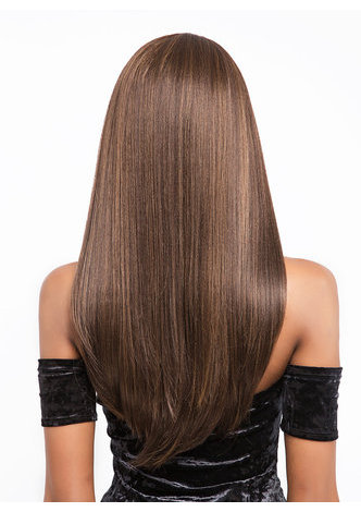Синтетические волосы  длинный парик  сделанные на фабрике прямые парик  термостойкие Волокна волосы парик для женщин длинные 18 дюймов 0407