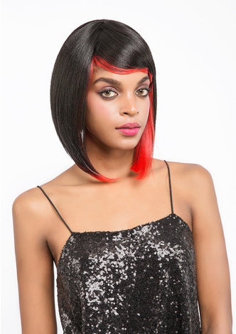 BALLY | <em>Red</em> Color Frontal Heat Resistant Synthetic Hair 11 Inch Straight Mid-Lenght Wig
