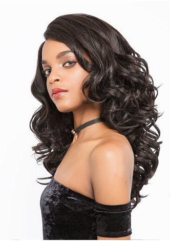 DAVITA | Swiss Lace Frotnal Heat Resistant Synthetic Hair 16 Inch Wavy Long Wig
