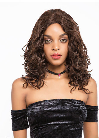 EMILY | Remy Human Hair with Lace Frotnal 13 Inch <em>Wavy</em> Mid-lenght Wig