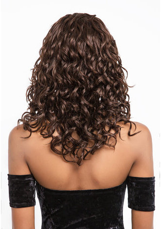 EMILY | Remy Human Hair with Lace Frotnal 13 Inch Wavy Mid-lenght Wig