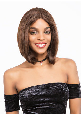 LENA | Remy Human Hair with Lace <em>Frontal</em> 12 Inch Straight Mid-lenght Wig