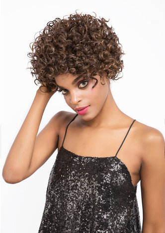 MEGGIE | Heat Resistant Synthetic Hair 7.5 Inch Curly Short Wig