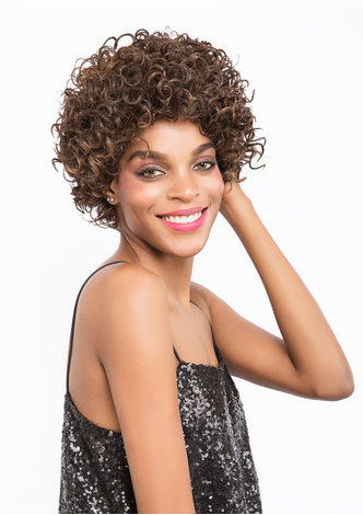 MEGGIE | Heat Resistant Synthetic Hair 7.5 Inch Curly Short <em>Wig</em>