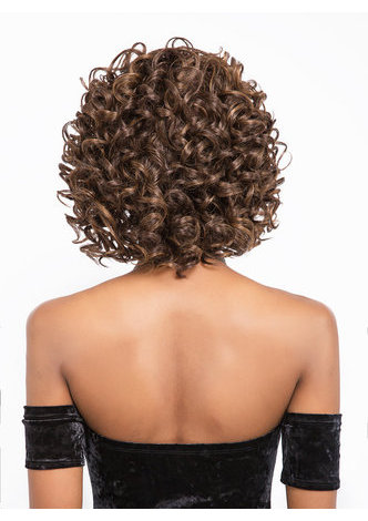 Perruque de cheveux résistant à la chaleur de perruque ondulée de Frotnal synthétique de dentelle pour des femmes courtes 11 pouces DS001