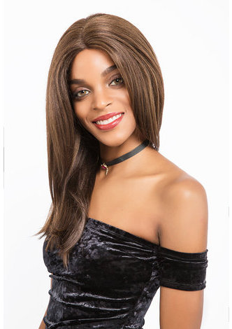 Perruque de cheveux résistant à la chaleur fibre synthétique Frotnal perruque droite pour les femmes mi-longueur 14 pouces R16