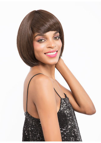 Perruque de cheveux résistante à la chaleur de fibre de perruque droite faite par machine de cheveux synthétiques pour les femmes court 7.5 pouces V02