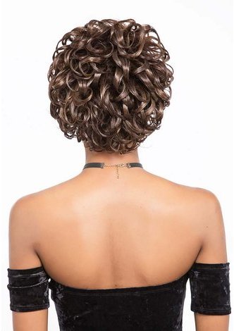 Perruque de cheveux résistante à la chaleur de fibre de perruque ondulée faite par machine de cheveux synthétiques pour des femmes courtes 5 pouces 6307M