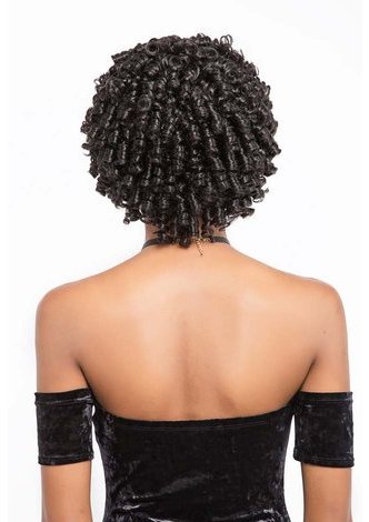 Perruque ondulée de fibre de cheveux de perruque ondulée faite à la machine de cheveux synthétiques pour des femmes court 9 pouces 1835