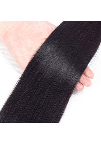 HairYouGo 7A сортность Индийские девственные натуральные волосы прямые 4*4 закрытие и 3 прямые связка волос 1b