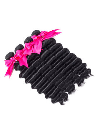 Tissage profond lâche de 100g 1pc 8 ~ 30 pouces de cheveux humains vierges péruviens de Vierge