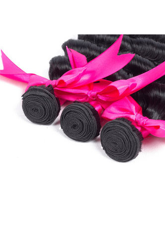 Tissage profond lâche de 300g 3pcs 8 ~ 30 pouces de cheveux humains de la Vierge péruvienne de catégorie