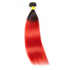 HairYouGo Hair Pre-Colored Ombre Brazilian Straight hair bundles Wave T1B Red Hair Weave Human Hair Extension 12-24 Inch