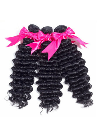 7A Grade Indian Virgin Human Hair Deep <em>Wave</em> Weaving 300g 3pcs 8~30 Inch
