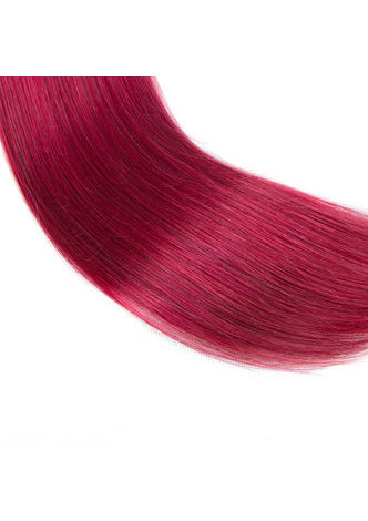 Cheveux HairYouGo Ombre pré-colorée Malaisienne Non-Remy cheveux raides bundles Vague # 1B Cheveux rouges Weave Extension de cheveux humains 12-24 pouces
