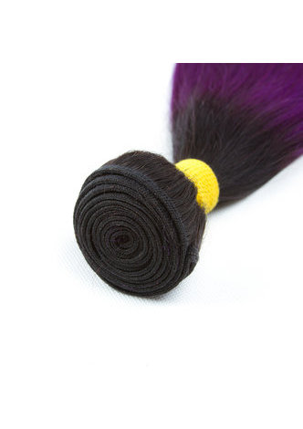 Cheveux HairYouGo Ombre pré-colorée Malaisienne non-Remy cheveux raides bundles Vague # 1B Cheveux violets Weave Extension de cheveux humains 12-24 pouces