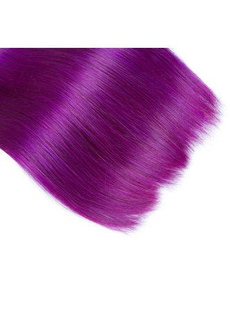 Cheveux HairYouGo Ombre pré-colorée Péruvienne Non-Remy cheveux raides bundles Vague # 1B Cheveux violets Weave Extension de cheveux humains 12-24 pouces