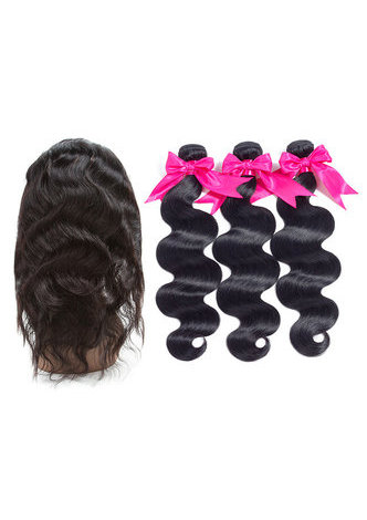 HairYouGo 7A Grade Indian Virgin Human Hair Body Wave 360 Closure 