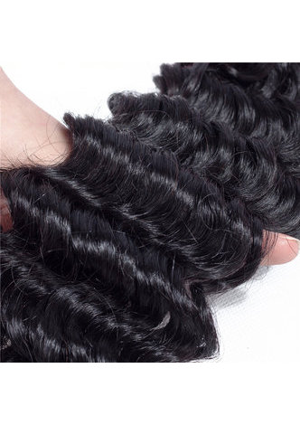 HairYouGo 7A Grade Indian Virgin Human Hair Deep Wave 4*4 Closure with 3 Deep Wave bundles