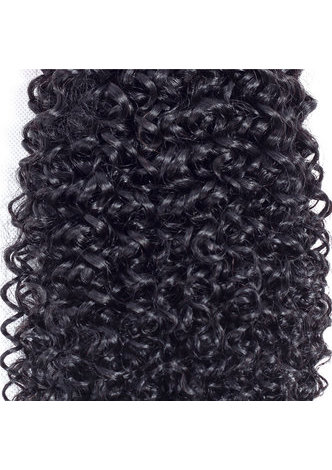 HairYouGo 7A Grade Indian Virgin Human Hair Kinky Curly 4*4 Closure with 3 Kinky Curly hair bundles