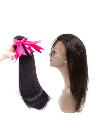 HairYouGo 7A Grade Indian Virgin Human Hair <em>Straight</em> 13*4 Closure with 3 <em>straight</em> hair bundles