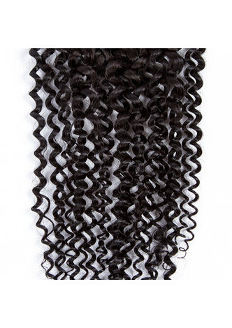 HairYouGo 7A Grade Indien Vergin Cheveux Humains Crépus Bouclés 4 * 4 Fermeture avec 3 faisceaux de cheveux bouclés Kinky