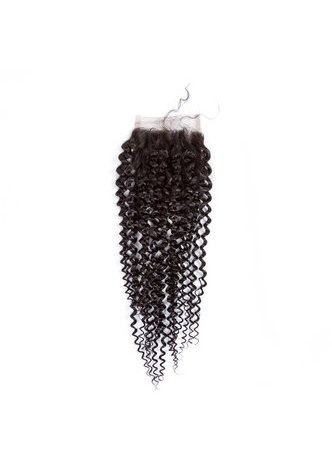 HairYouGo 8A Grade Brésilien Vergin Remy Cheveux Humains Crépus Bouclés 4 * 4 Fermeture avec 3 faisceaux de cheveux bouclés Kinky