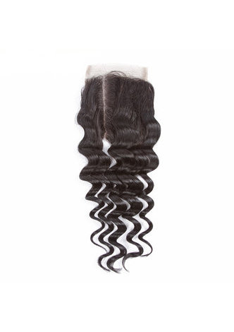 HairYouGo 8A Grade Brazilian Virgin Remy Human Hair Deep Wave 4*4 Closure with 3 Deep Wave hair bundles