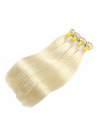HairYouGo 8A Grade Brazilian Virgin <em>Remy</em> Human Hair Pre-Colored 613 Blonde Weave Weft Straight