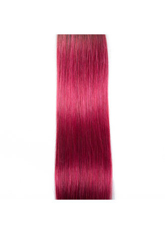HairYouGo Hair Pre-Colored Ombre Brazilian Straight hair bundles Wave #1B Red Hair Weave Human Hair Extension 12-24 Inch