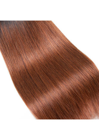 HairYouGo Hair Pre-Colored Ombre Brazilian Straight hair bundles Wave T1B/30 Hair Weave Human Hair Extension 12-24 Inch