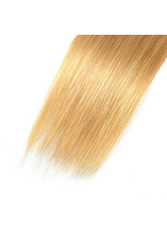 HairYouGo Hair Pre-Colored Ombre Brazilian Straight hair bundles Wave T1B Pale Yellow Hair Weave Human Hair Extension 12-24 Inch