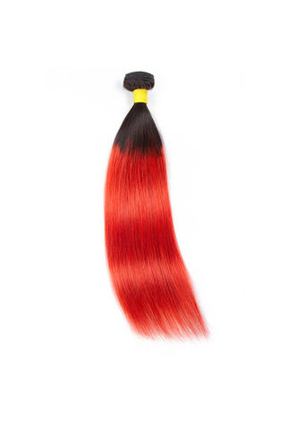 HairYouGo Hair Pre-Colored Ombre Brazilian Straight hair bundles Wave T1B Red Hair <em>Weave</em> Human Hair