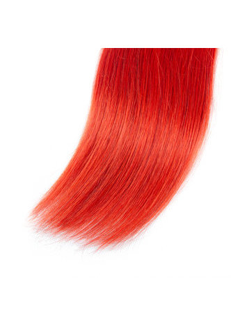 HairYouGo Hair Pre-Colored Ombre Brazilian Straight hair bundles Wave T1B Red Hair Weave Human Hair Extension 12-24 Inch