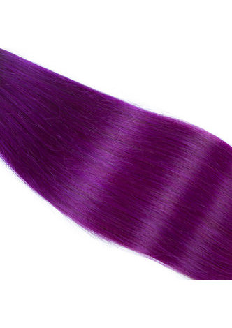 HairYouGo Hair Pre-Colored Ombre Indian Straight hair bundles Wave #1B Purple Hair Weave Human Hair Extension 12-24 Inch