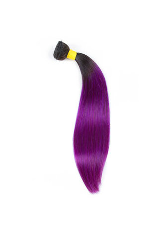 HairYouGo Hair Pre-Colored Ombre Malaysian Non-Remy Straight hair bundles <em>Wave</em> #1B Purple Hair
