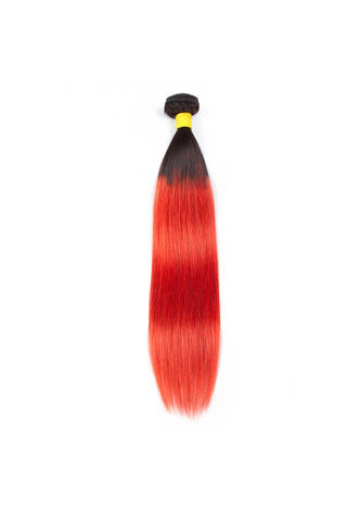 HairYouGo Hair Pre-Colored Ombre Malaysian Non-Remy Straight hair bundles <em>Wave</em> T1B Red Hair Weave