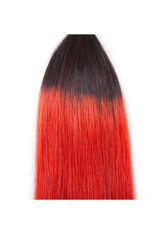 HairYouGo Hair Pre-Colored Ombre Malaysian Non-Remy Straight hair bundles Wave T1B Red Hair Weave Human Hair Extension 12-24 Inch