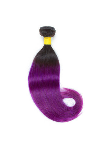 HairYouGo Hair Pre-Colored Ombre Peruvian Non-Remy Straight hair bundles <em>Wave</em> #1B Purple Hair Weave