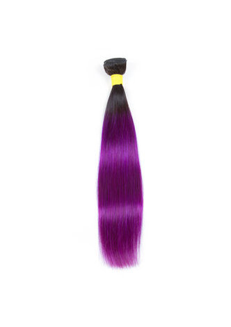 HairYouGo Hair Pre-Colored Ombre Peruvian Non-Remy Straight hair bundles Wave #1B Purple Hair Weave Human Hair Extension 12-24 Inch