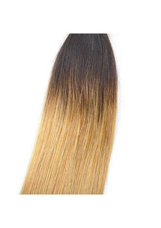 HairYouGo Hair Pre-Colored Ombre Peruvian Non-Remy Straight hair bundles Wave T1B Pale Yellow Hair Weave Human Hair Extension 12-24 Inch