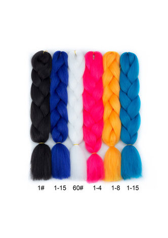 24inch Jumbo Braiding Synthetic Hair Extensions 1 Tone 100g High Temperature Fiber Crochet Braiding Hair 29 Colors