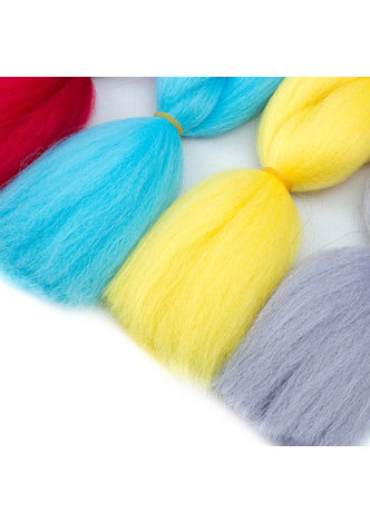 24inch Jumbo Braiding Synthetic Hair Extensions 1 Tone 100g High Temperature Fiber Crochet Braiding Hair 29 Colors