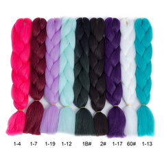 HairYouGo 24inch Jumbo Braiding Synthetic Hair Extensions 1 Tone 100g High Temperature Fiber Crochet Braiding Hair 29 Colors
