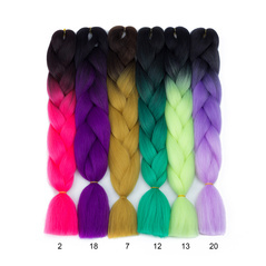HairYouGo Ombre High Temperature Fiber Braiding Synthetic Crochet Jumbo Braids 24" 100g Rainbow Ombre Tone Color Braiding Hair
