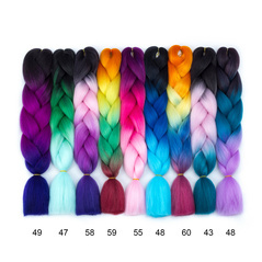HairYouGo Synthetic Jumbo Braids Hair 100g 24 inch High Temperature Fiber Jumbo Brading Ombre Crochet Braiding Hair Extensions
