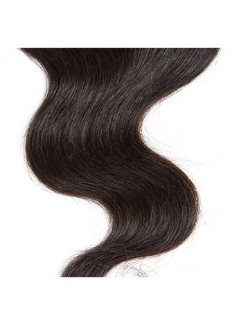 HairYouGo 7A Grade Indian Virgin Human Hair Body Wave 6 Bundles with Closure #1B Nature Color 100g/pc 