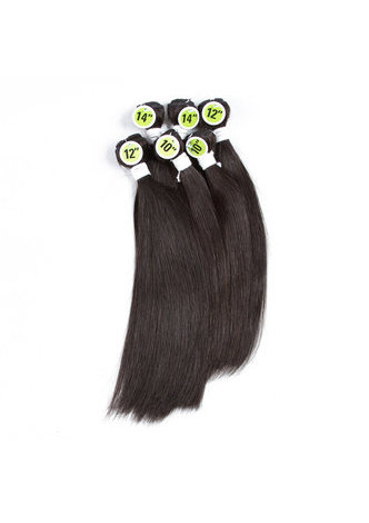 HairYouGo 7A Grade Malaysian Virgin Human Hair Straight  6 Bundles with Closure #1B Nature Color 100g/pc