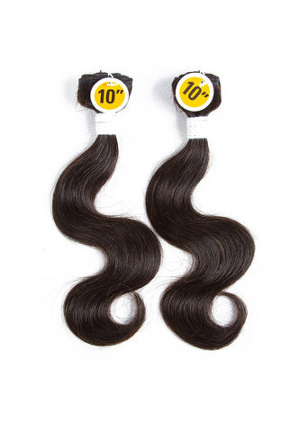 HairYouGo 7A Grade Peruvian Virgin Human Hair Body Wave 6 Bundles with Closure #1B Nature Color 100g/pc