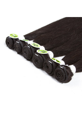 HairYouGo 7A Grade Peruvian Virgin Human Hair Straight 6 Bundles with Closure #1B Nature Color 100g/pc